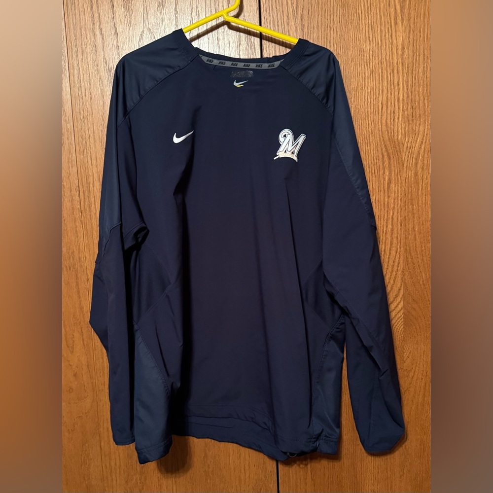 Nike Men’s Milwaukee Brewers Pullover Windbreaker